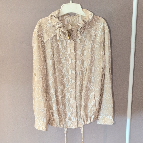 St. John Jackets & Blazers - St. John Silk Animal Print Zip Up Jacket Coat Windbreaker